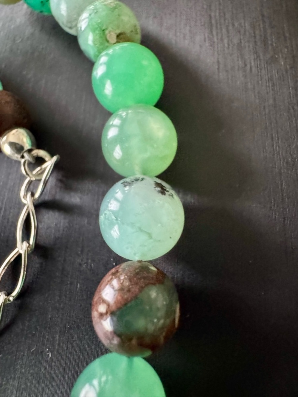 Jay King Green Jade Beaded Women's Necklace with Silver Chain Accent - Picture 5 of 8
